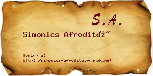 Simonics Afrodité névjegykártya